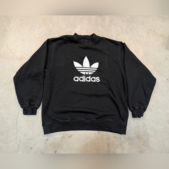 VTG 90s Adidas Men's S Black Sweater Embroiderer - Picture 1 of 8